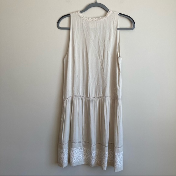 Flannel Babydoll A-Line Nuetral Lace Mini  Tank Dress S - Picture 9 of 11